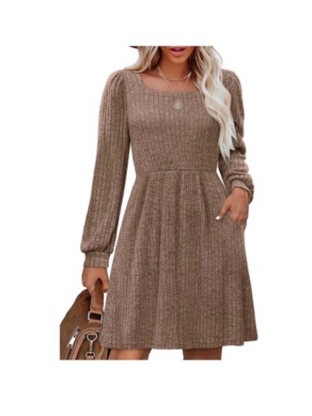 Elegant Brown Midi Dress